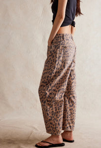 We The Free Good Luck Cheetah Printed Barrel Jeans