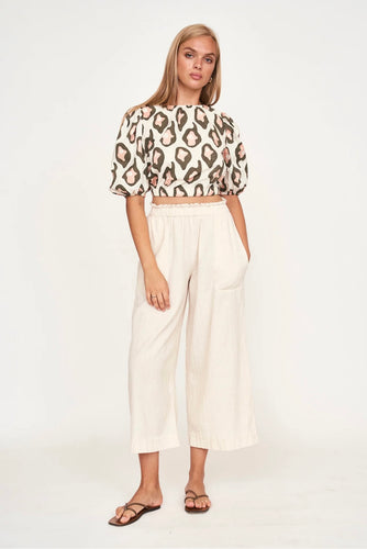 Mirth ANDAMAN BUBBLE TOP IN OYSTER PRINT