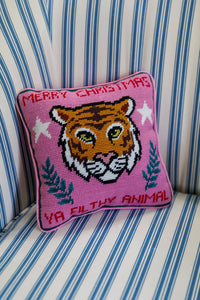 Furbish Studio - Filthy Animal Needlepoint Pillow