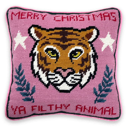 Furbish Studio - Filthy Animal Needlepoint Pillow