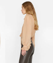 Load image into Gallery viewer, FRAME Ruffle Front Button Up Shirt in Blush